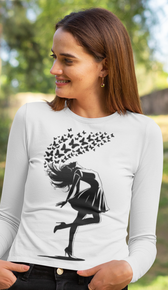 Butterfly Spirit – Women's Empowerment Full Sleeve Tee (2)