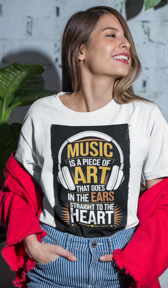 White Music Design Oversized T-Shirt For Female (2)