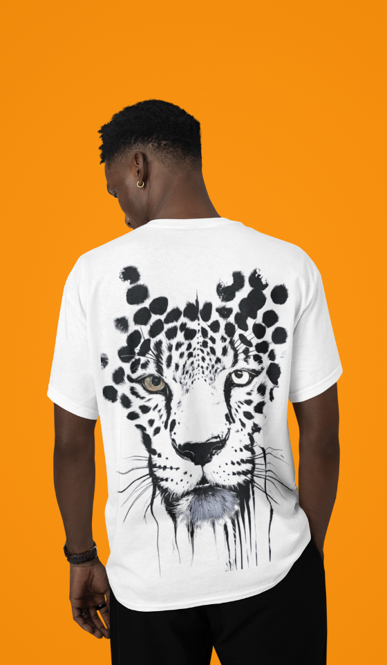 Wild Instincts – Men's Oversized Leopard Back Print T-Shirt (3)