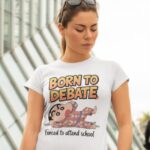 Born to Debate Shinchan Printed T-shirt For Woman
